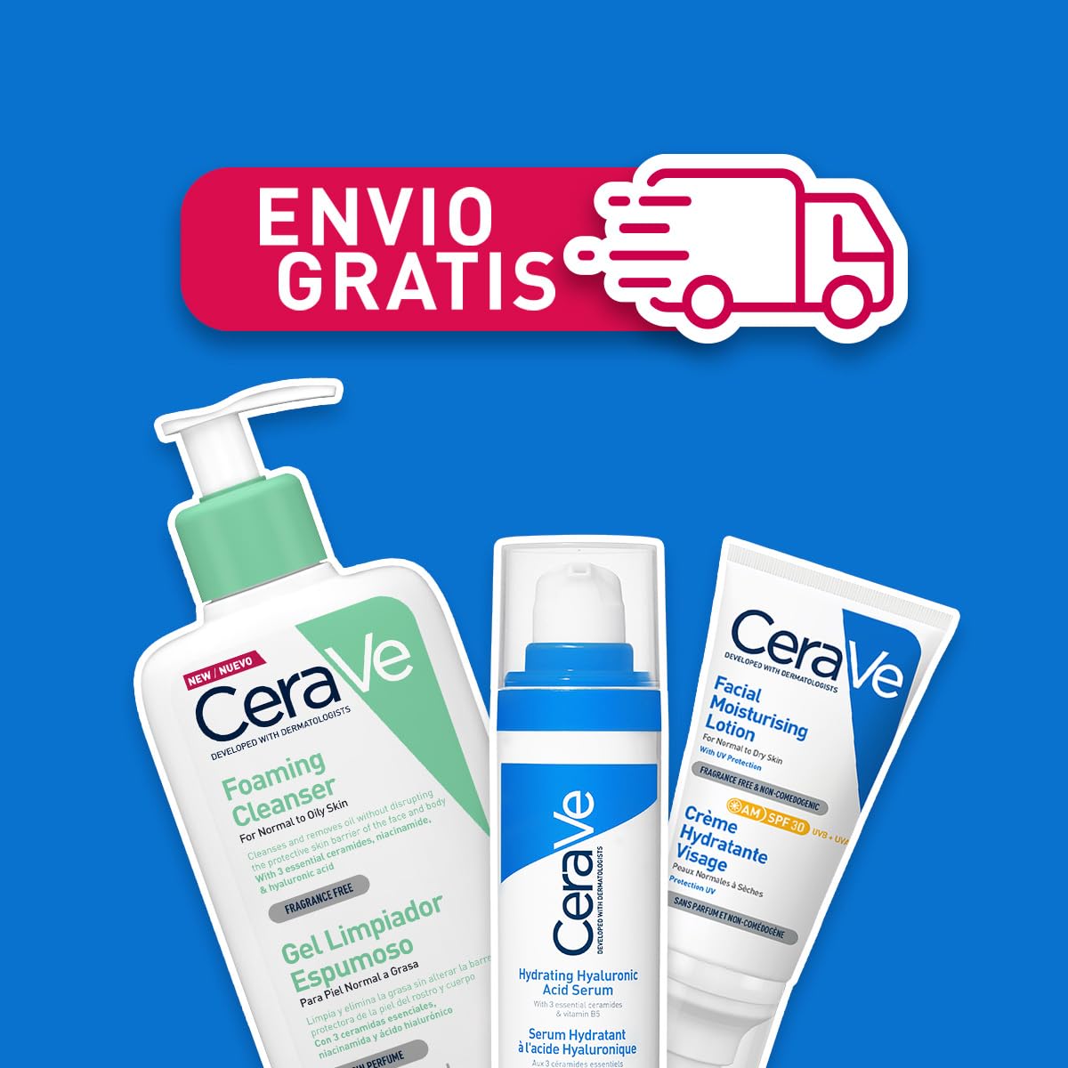 Kit Facial CeraVe Rutina Limpieza Hidratación Protección Piel