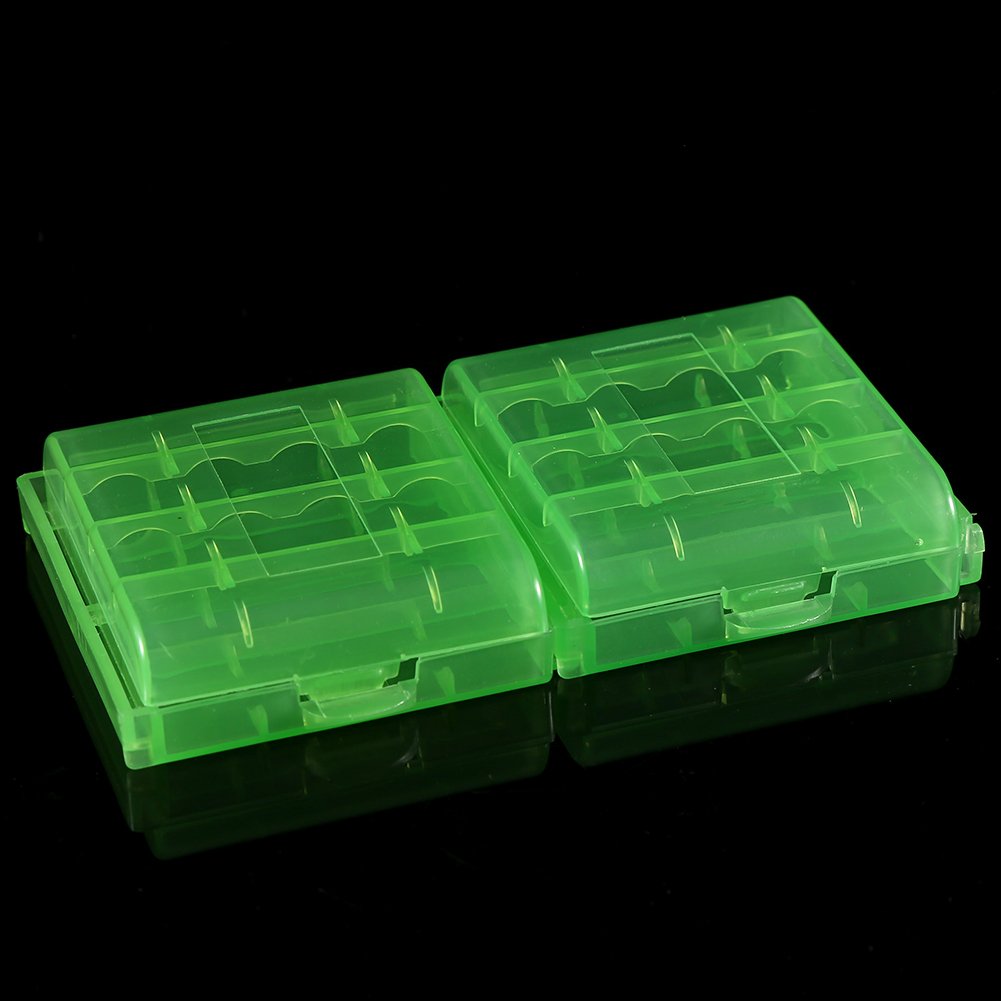 Asixx Caja Plástico, Estuches para Pila Batería,para Viajar,Acampar,IR de Excursión O En Casa.para Pilas AA 4pcs O Baterías AAA 5pcs