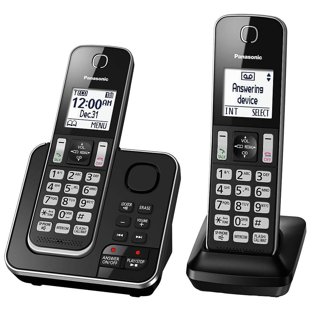 Panasonic KX-TGD392CB inalámbrico contestador automático Negro 2 Auriculares (Reacondicionado)