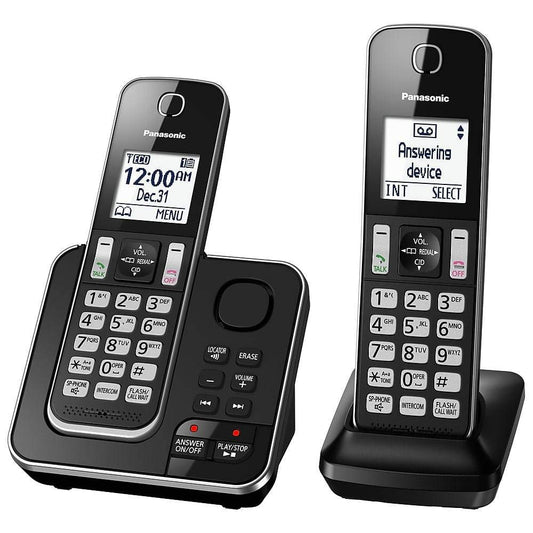 Panasonic KX-TGD392CB inalámbrico contestador automático Negro 2 Auriculares (Reacondicionado)