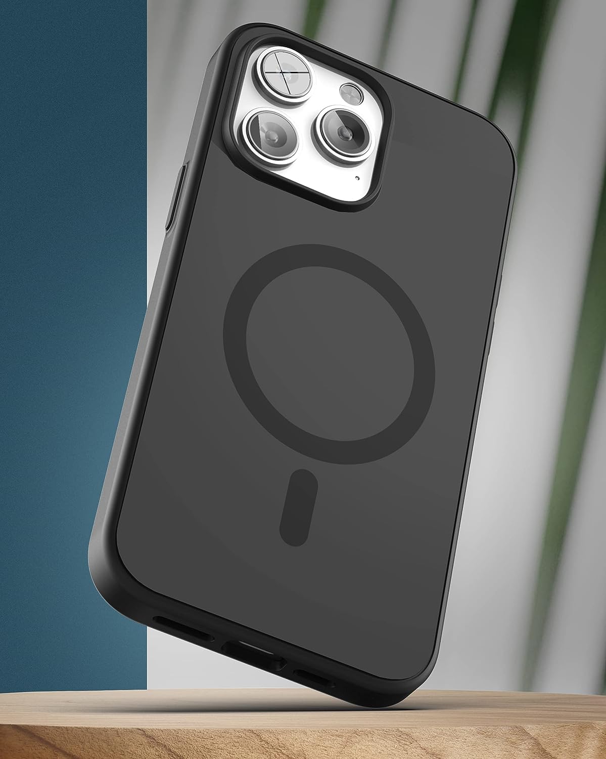 Funda para iPhone 15 Pro MAX Encased Negro Mate con Clip de Cinturón y Compatibilidad MagSafe