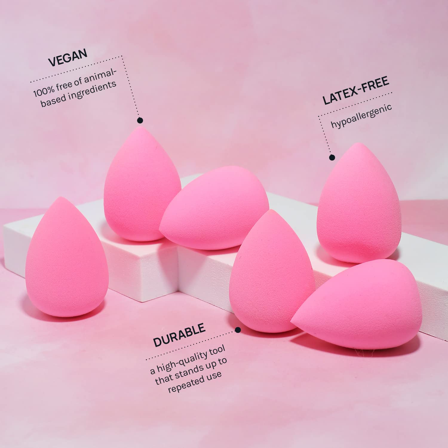 AOA STUDIO - Juego de 6 esponjas de maquillaje Collection Makeup, batidora de maquillaje sin látex y de alta definición para polvo, crema y líquido, supersuave, Wonder Blender Beauty Cosmetic