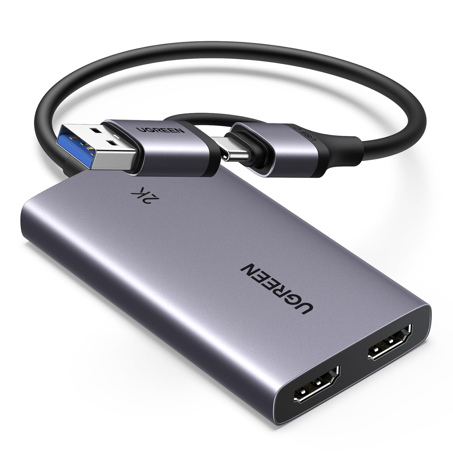 UGREEN 4K Capturadora de Video HDMI, 2K@30Hz 1080P@60fps Grabación de Juegos Passthrough Loop-out para Transmisión, Compatible con Switch 2, PS5, Xbox, PC, Mac