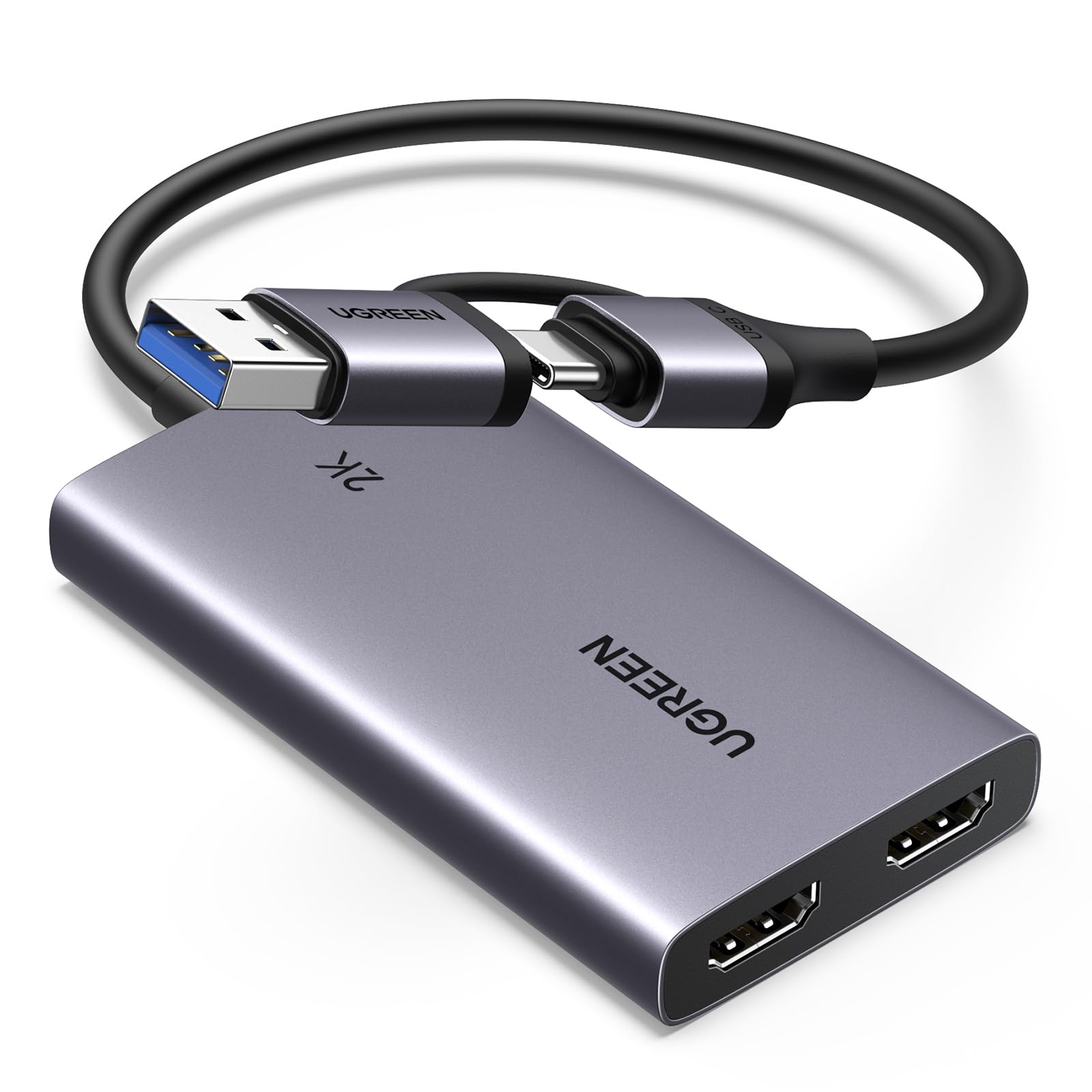 UGREEN 4K Capturadora de Video HDMI, 2K@30Hz 1080P@60fps Grabación de Juegos Passthrough Loop-out para Transmisión, Compatible con Switch 2, PS5, Xbox, PC, Mac