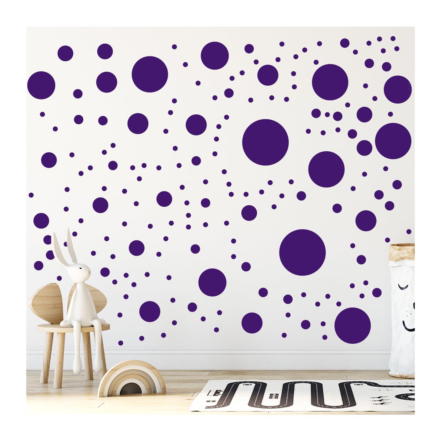StickerDeen más de 500 calcomanías surtidas de lunares circulares para pared para recámara de niños, sala de estar, aula, cuarto de juegos. Adhesivos de vinilo removibles para pared, calcomanías de