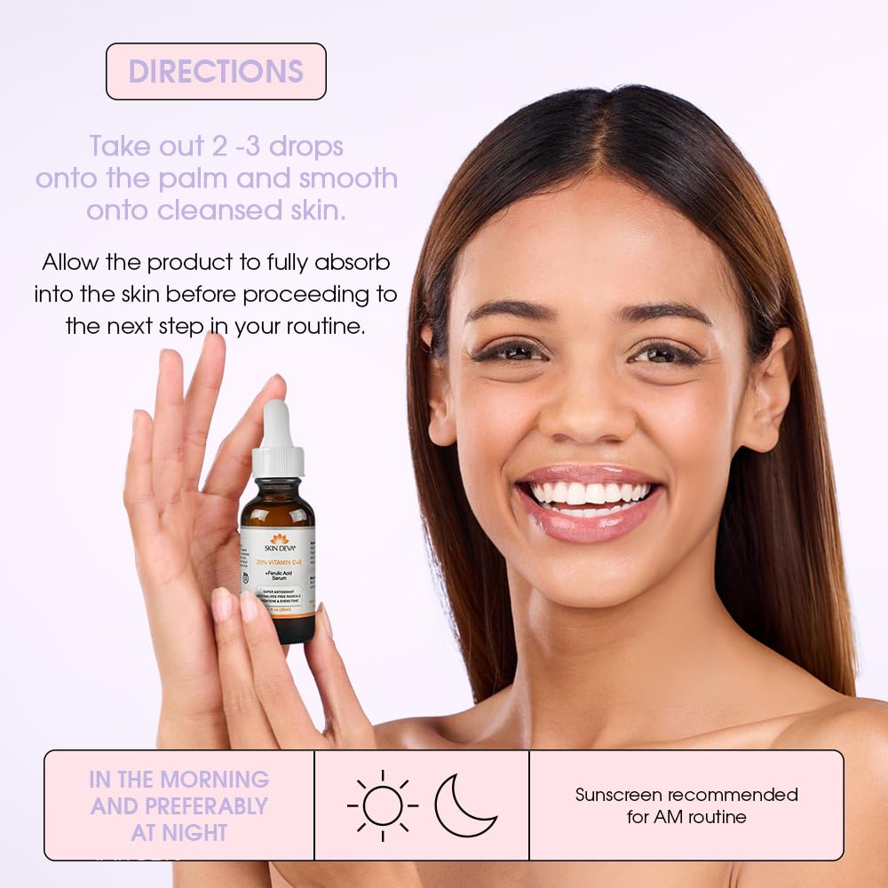 Serum antioxidante con Vitamina C, E y Ácido Ferúlico - ¡20% potente! Aporta luminosidad y combate los signos del envejecimiento. Tratamiento facial de alta calidad para una piel radiante y protegida. ¡Compra ahora!