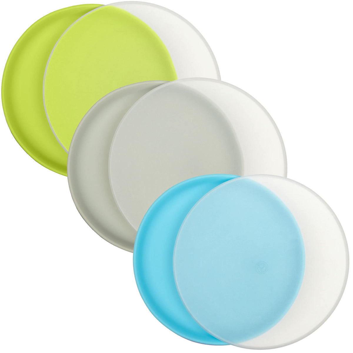 WeeSprout Platos para bebés y niños pequeños con tapas, platos de silicona 100% de grado alimenticio, tapas de plástico duro de alta calidad, diseño irrompible, aptos para microondas y lavaplatos, paquete de 3