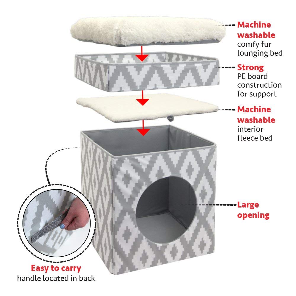 Kitty City Cama Grande para Gatos, Cubo apilable para Gatos, casa para Gatos o condominio para Gatos