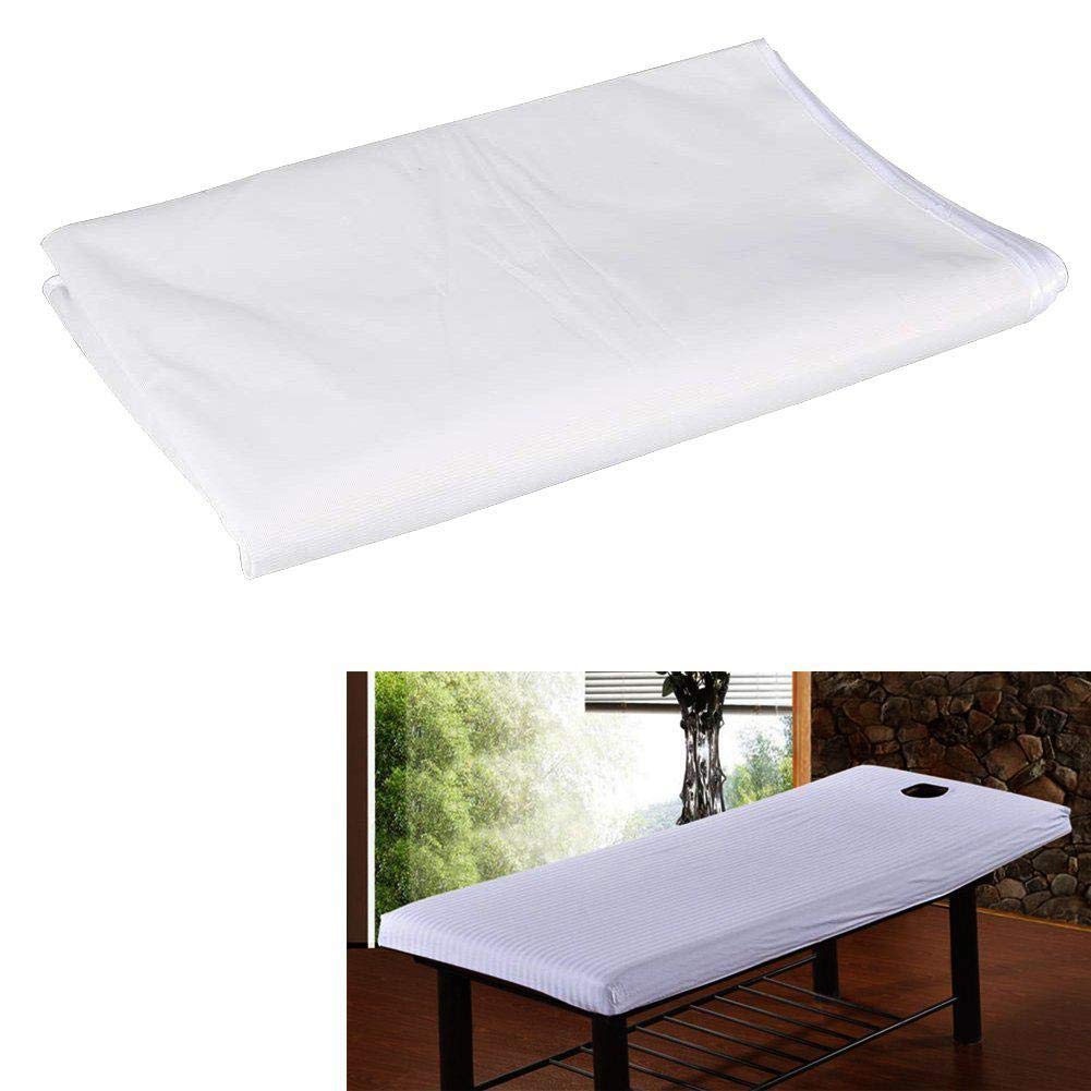 Sábana de Masaje para SPA Suave Blanca con Orificio Facial