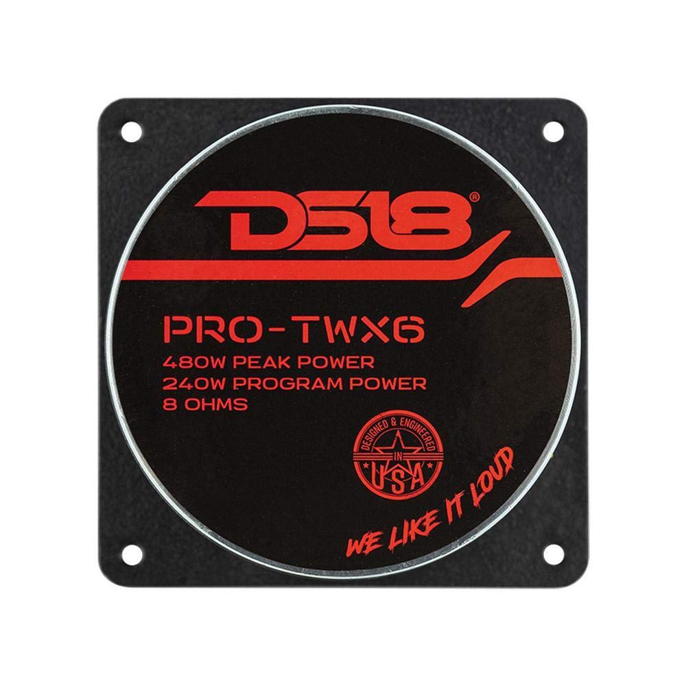 DS18 PRO-TWX6 - altavoz de agudos Super Bullet de 4 pulgadas, 480 vatios, 1.5 pulgadas, aluminio, 8 ohmios, Vc, 112 dB, extremadamente fuerte, los tweeters PRO son los mejores en el mercado de audio profesional y Voceteo (individual)