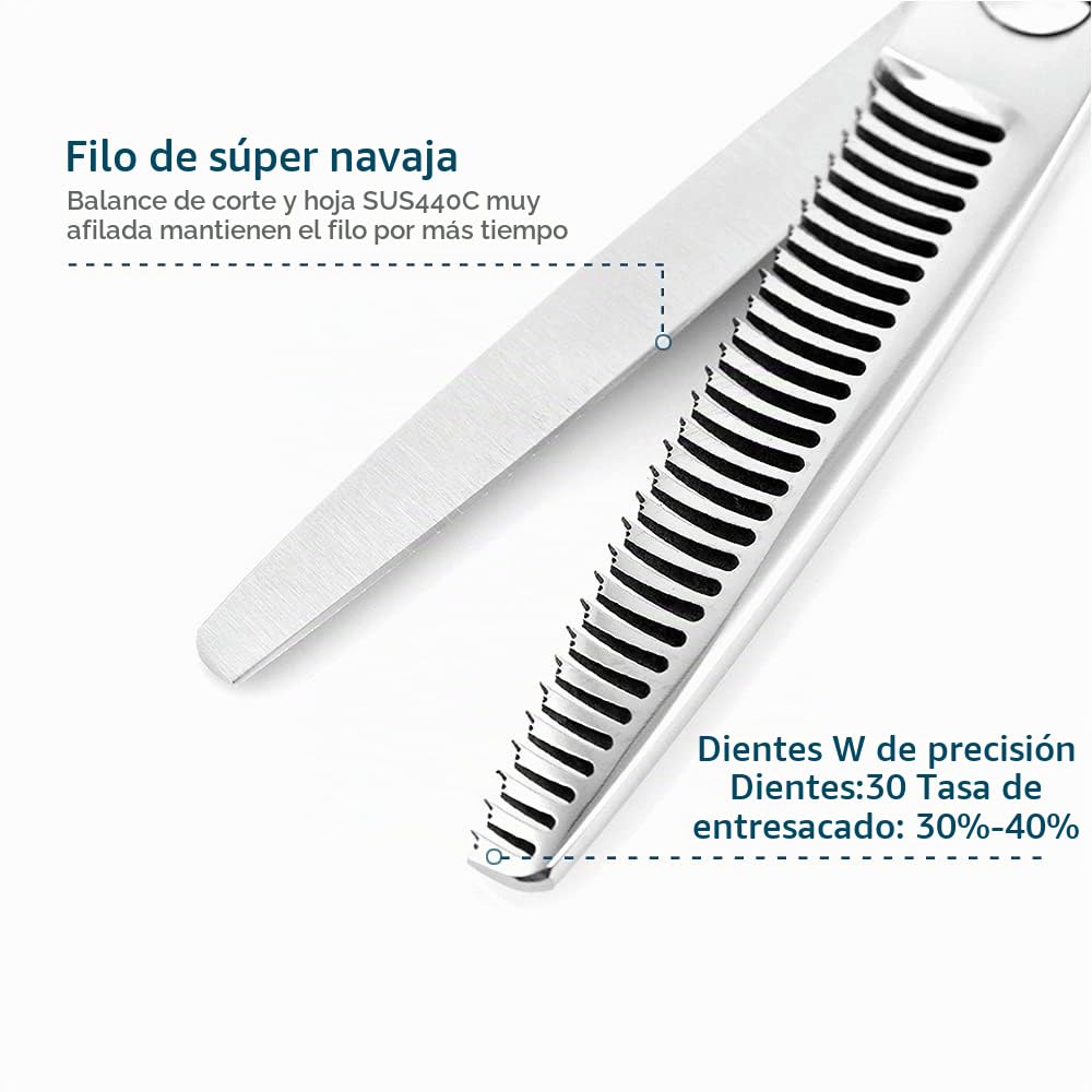 KINSARO Tijeras De Adelgazamiento Para Hombres, Tijeras De Corte De Pelo De 6 Pulgadas, Tijeras De Adelgazamiento Para Peluquería O Uso Doméstico