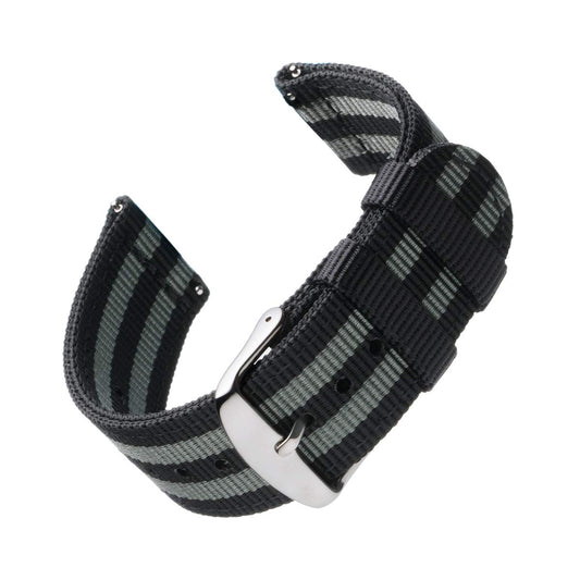 Correa de Reloj Archer Negro y Gris de Nailon Premium de Liberación Rápida 22mm