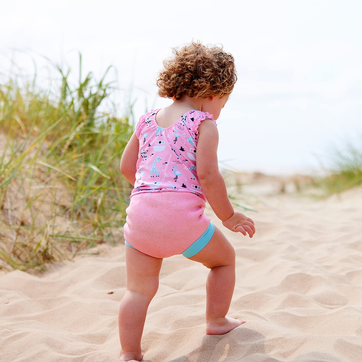 Splash About Girl's Happy Nappy Swim Diaper Swimsuits (Nina's Ark, 2-3 Years)