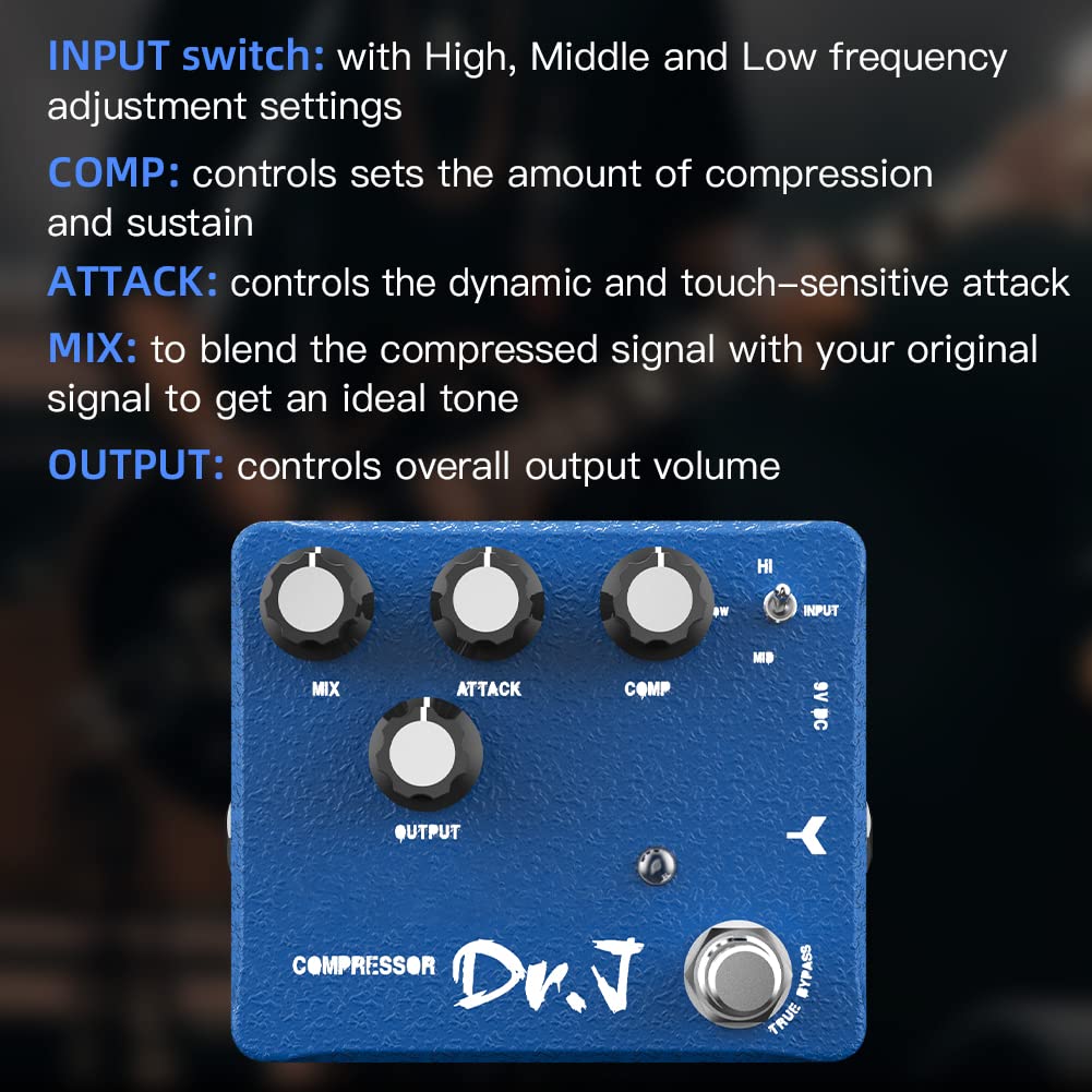 Pedal de Compresor JOYO Edición de Gama Alta Dr.J Series D55 para Guitarra Eléctrica
