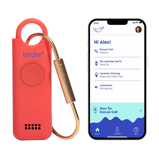 Alarma de Seguridad Personal Inteligente She's Birdie Rosa con Sirena Fuerte y Conexión Bluetooth para Mujer