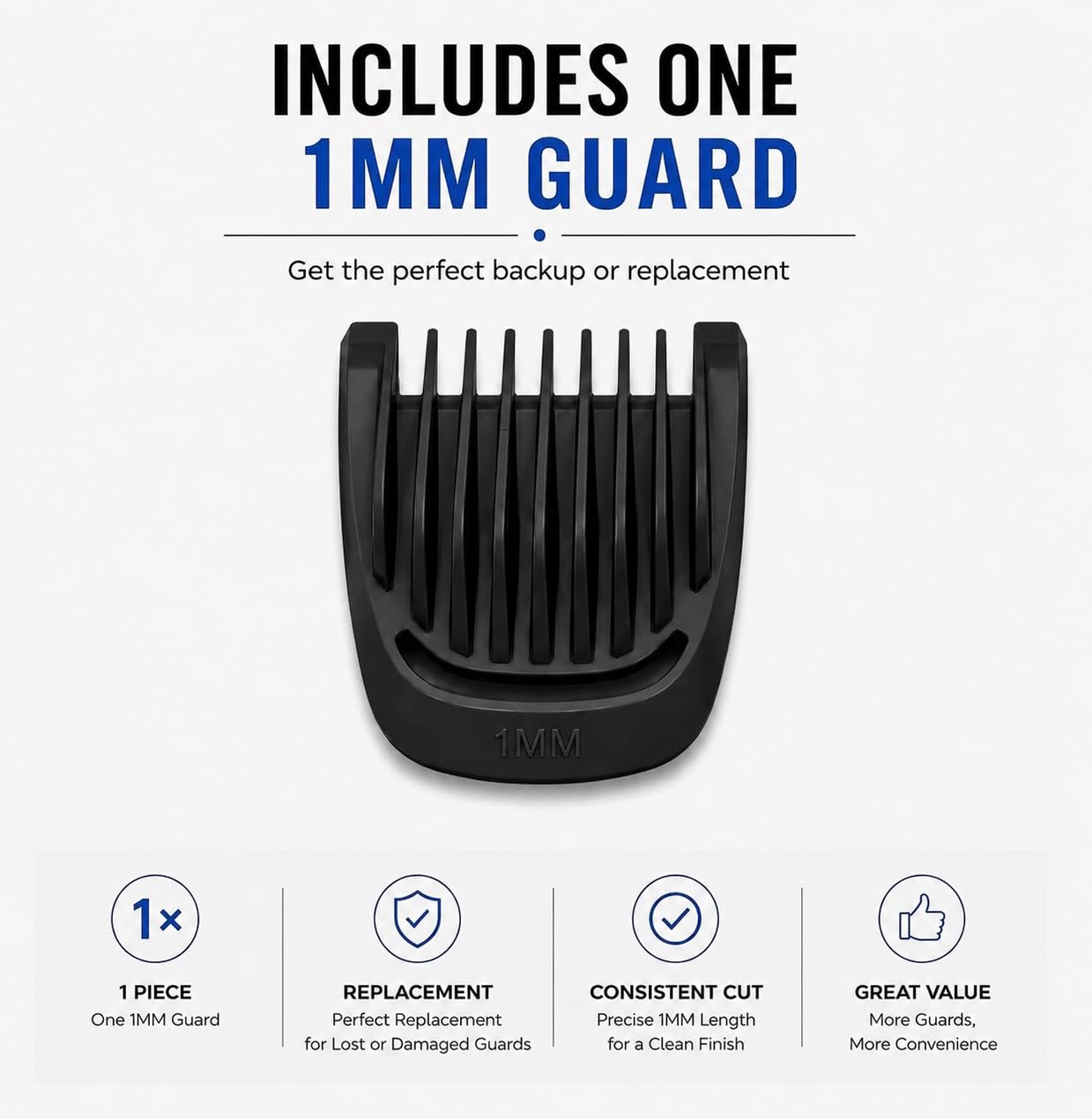 Recortadora de repuesto para barba de 1 mm para Philips Norelco Multigroom MG3750 MG3760 MG5750 MG5760 MG7750 MG7750 MG7770 MG7790 MG7791