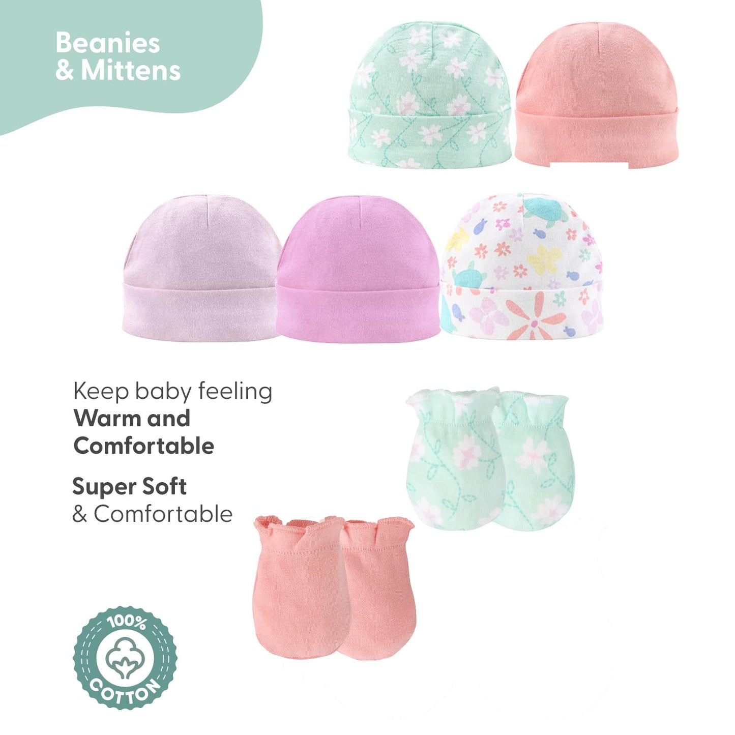 The Peanutshell - Juego de regalo para niñas - Juego de 23 piezas de regalo para niñas recién nacidas, ropa de bebé y artículos esenciales para recién nacidos, ropa de recién nacido, 0 a 3 meses, flor