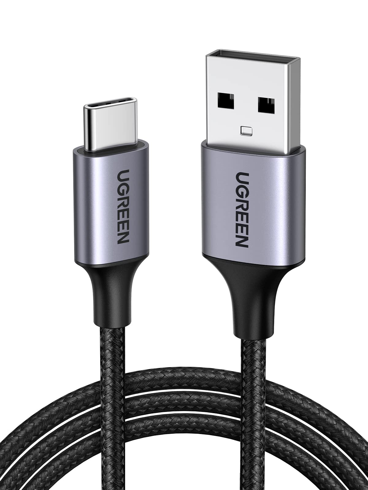 Cable USB C UGREEN Negro Trenza de Nailon Carga Rápida 3A 0.5M