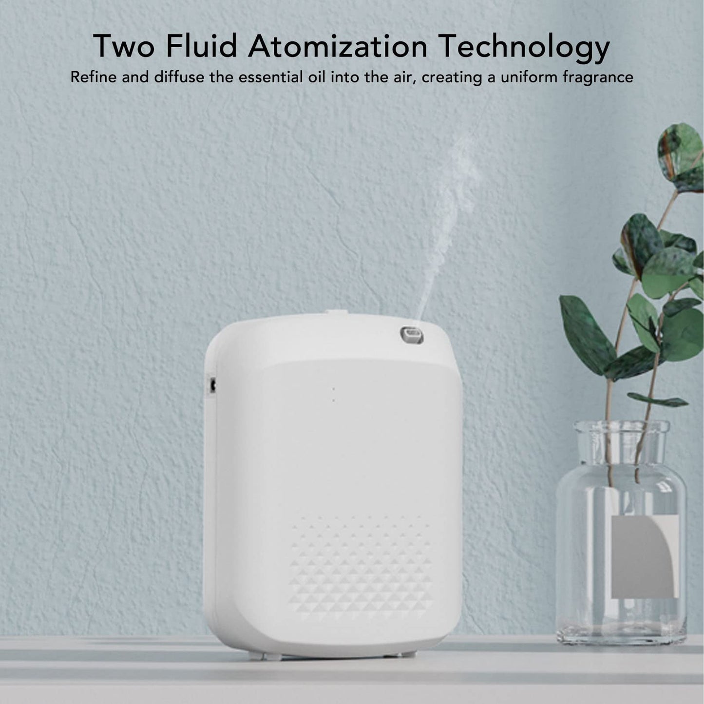 Máquina de Aire con Bluetooth, Aplicación Inteligente, Control Remoto, Difusores de Aceite Esencial sin Agua con Botella de 400 Ml, de Difusión de (Enchufe de EE.