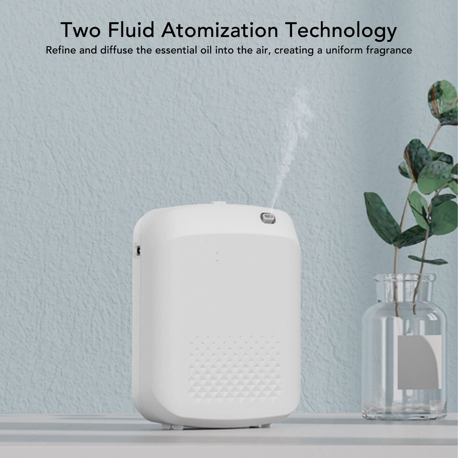 Máquina de Aire con Bluetooth, Aplicación Inteligente, Control Remoto, Difusores de Aceite Esencial sin Agua con Botella de 400 Ml, de Difusión de (Enchufe de EE.