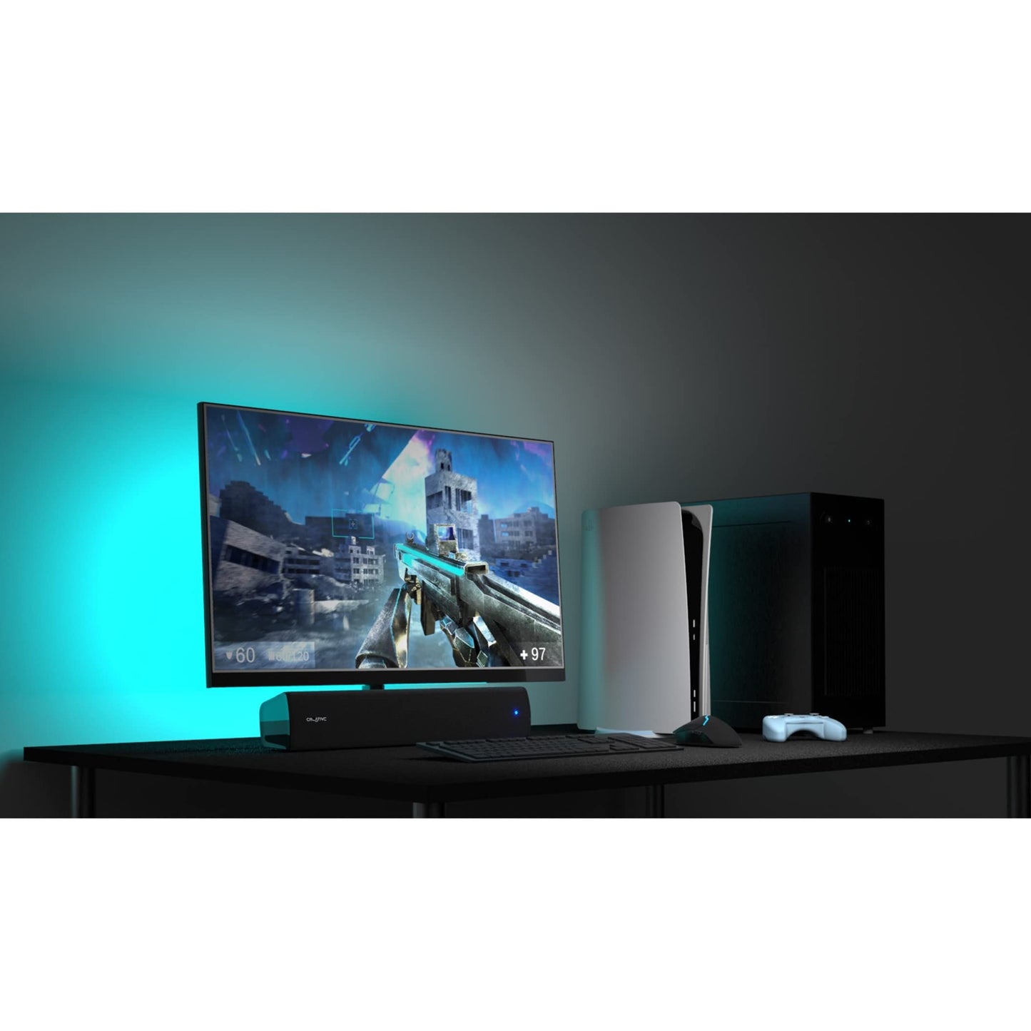 Creative Stage Air V2 2.0 Altavoz portátil con Barra de Sonido Bluetooth - 10 W RMS - Negro (reacondicionado)