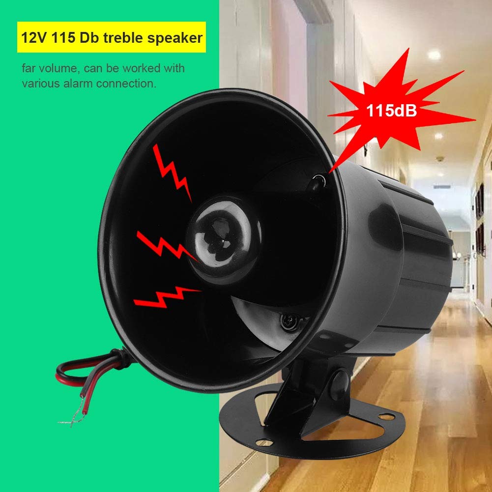 Sirena de Alarma 110 dB con Cable DC 12V para Protección de Seguridad en Hogar y Aire Libre
