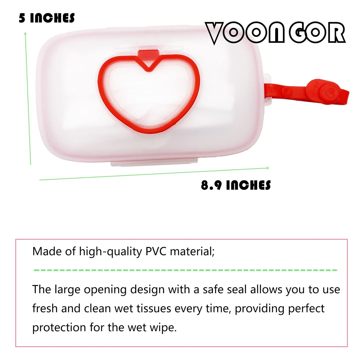 VOONGOR Dispensador de toallitas para bebé, funda para toallitas con 2 bolsas portátiles de viaje, contenedor recargable para toallitas de pañales con tapas y diseño de sellado, caja de almacenamiento de baño desechable