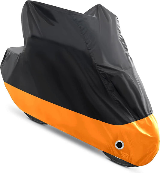 Cobertura de motocicletas todas las fundas universales de motocicletas impermeables y solares, con agujeros de bloqueo y bolsas de almacenamiento, para Harley davidson, honda, suzuki, Kawasaki