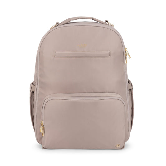Mochila Clásica para Pañales JuJuBe Gris Pardo con Cambiador Portátil y Correas para Carriola