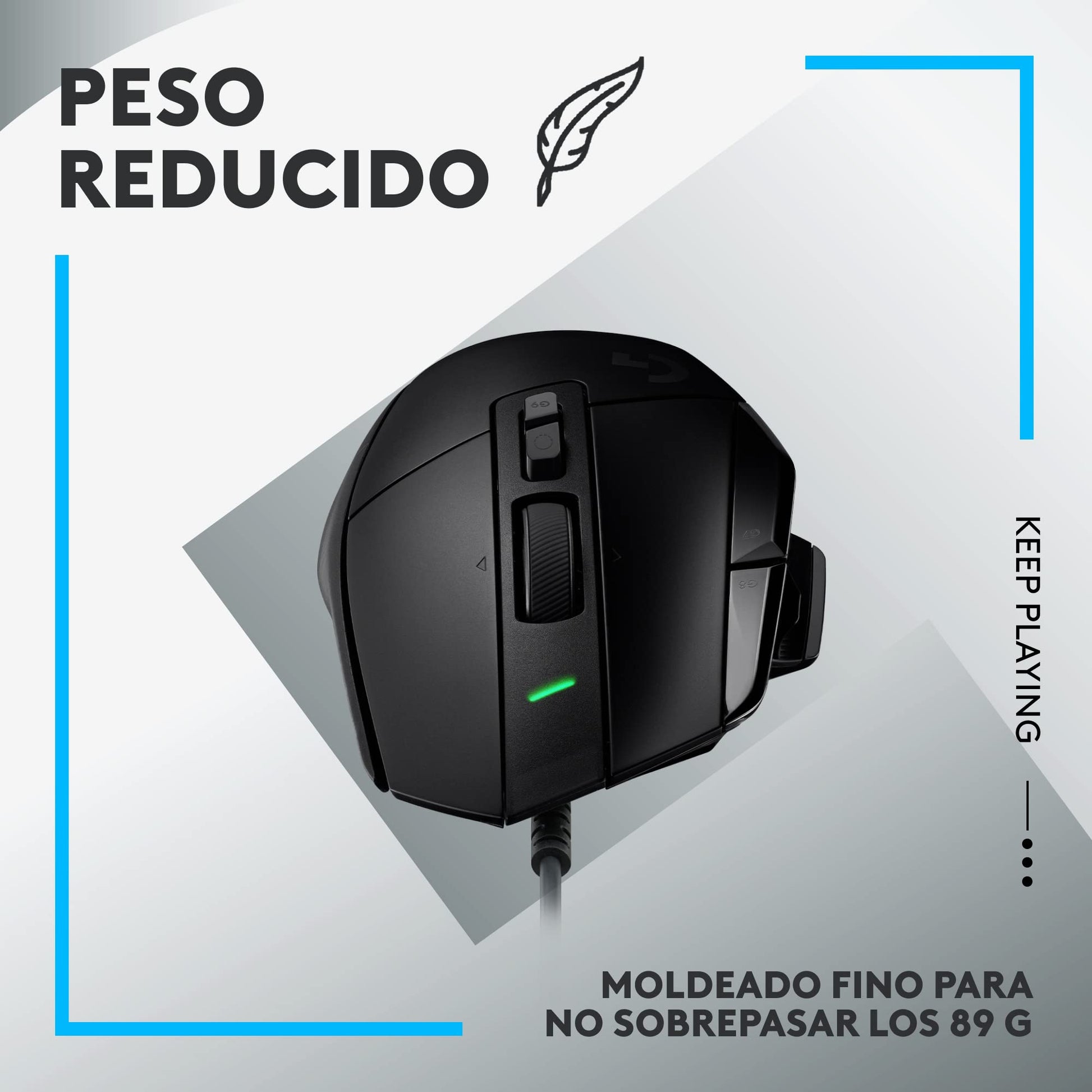 Logitech G502 X Mouse con Cable para Gaming - Interruptores primarios ópticos/mecánicos híbridos LIGHTFORCE, Sensor de Gaming Hero 25K, Compatible con PC - macOS/Windows - Negro