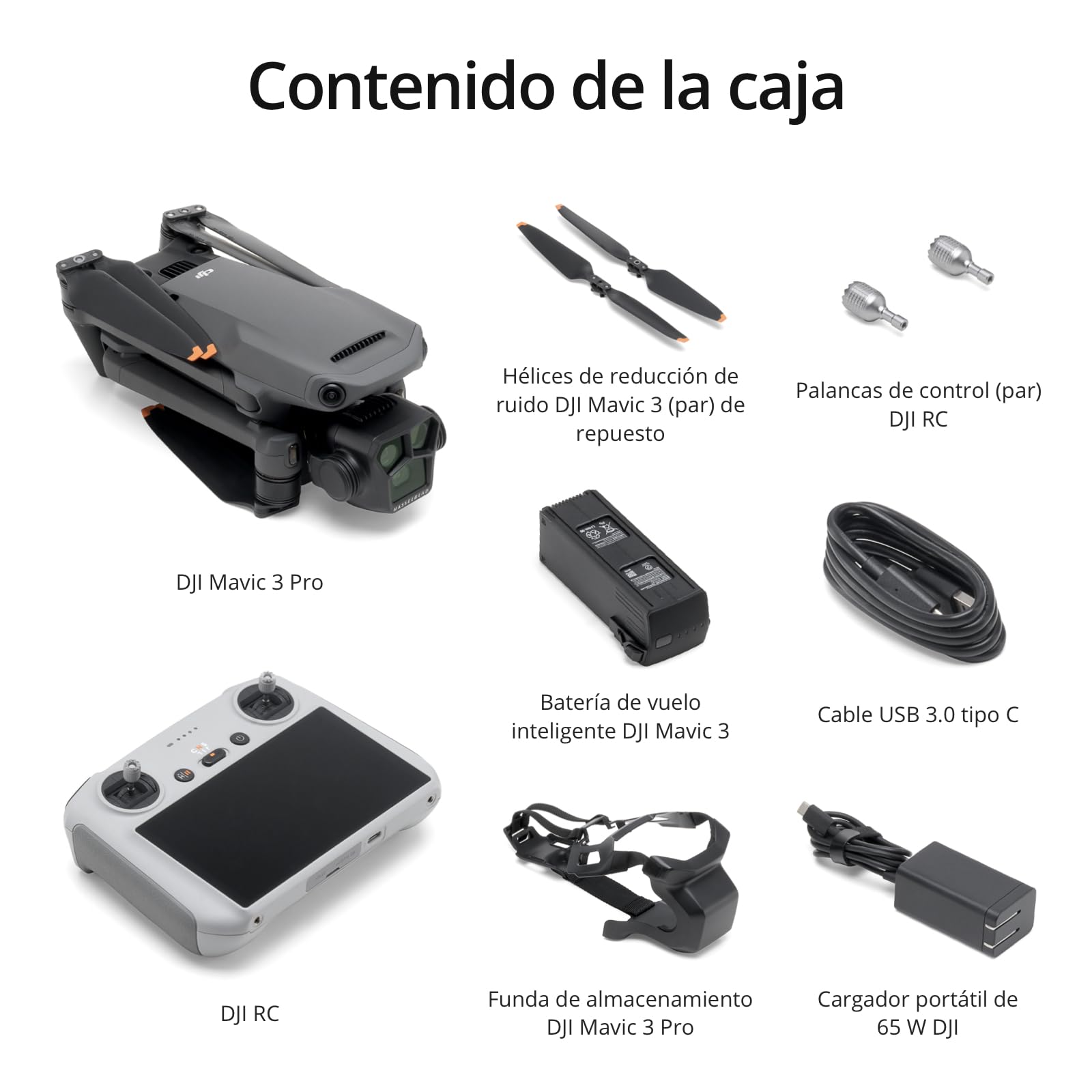 DJI Mavic 3 Pro con DJI RC (control remoto con pantalla), dron insignia de tres cámaras con cámara Hasselblad con CMOS 4/3, 43 min de tiempo de vuelo y transmisión de vídeo HD a 15 km