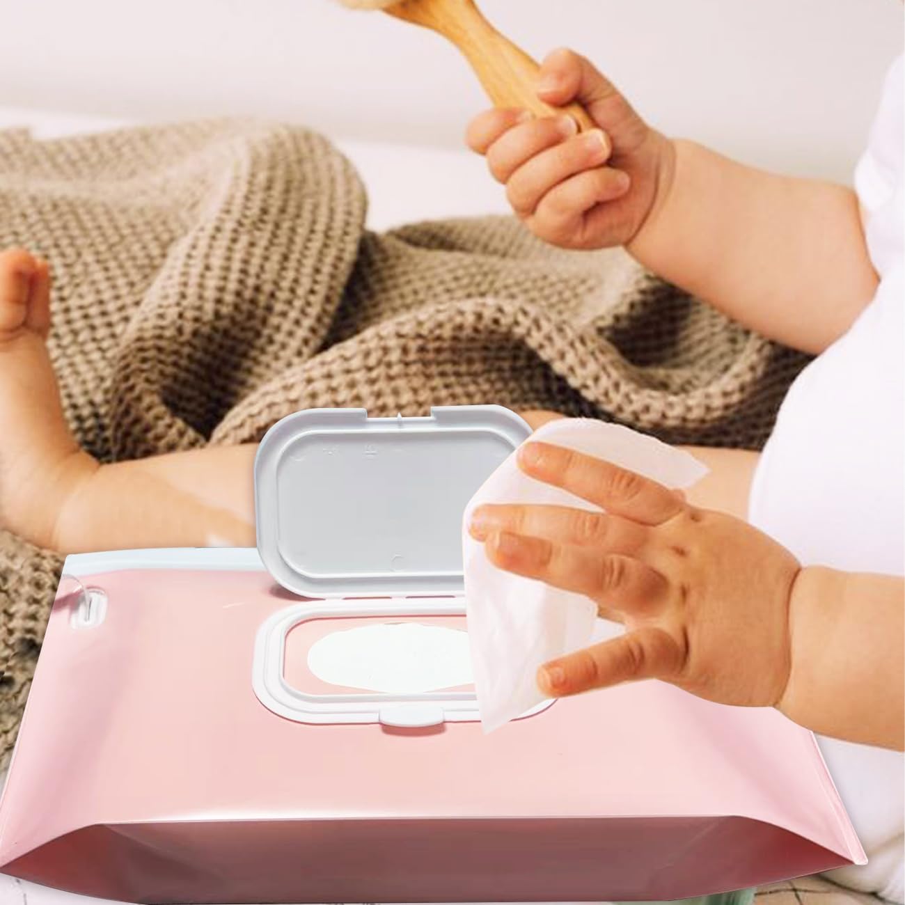 Soporte para toallitas para bebé, dispensador de toallas, paquete de 3 recipientes recargables portátiles, funda reutilizable para toallitas de viaje, impermeable y a prueba de polvo, soporte para