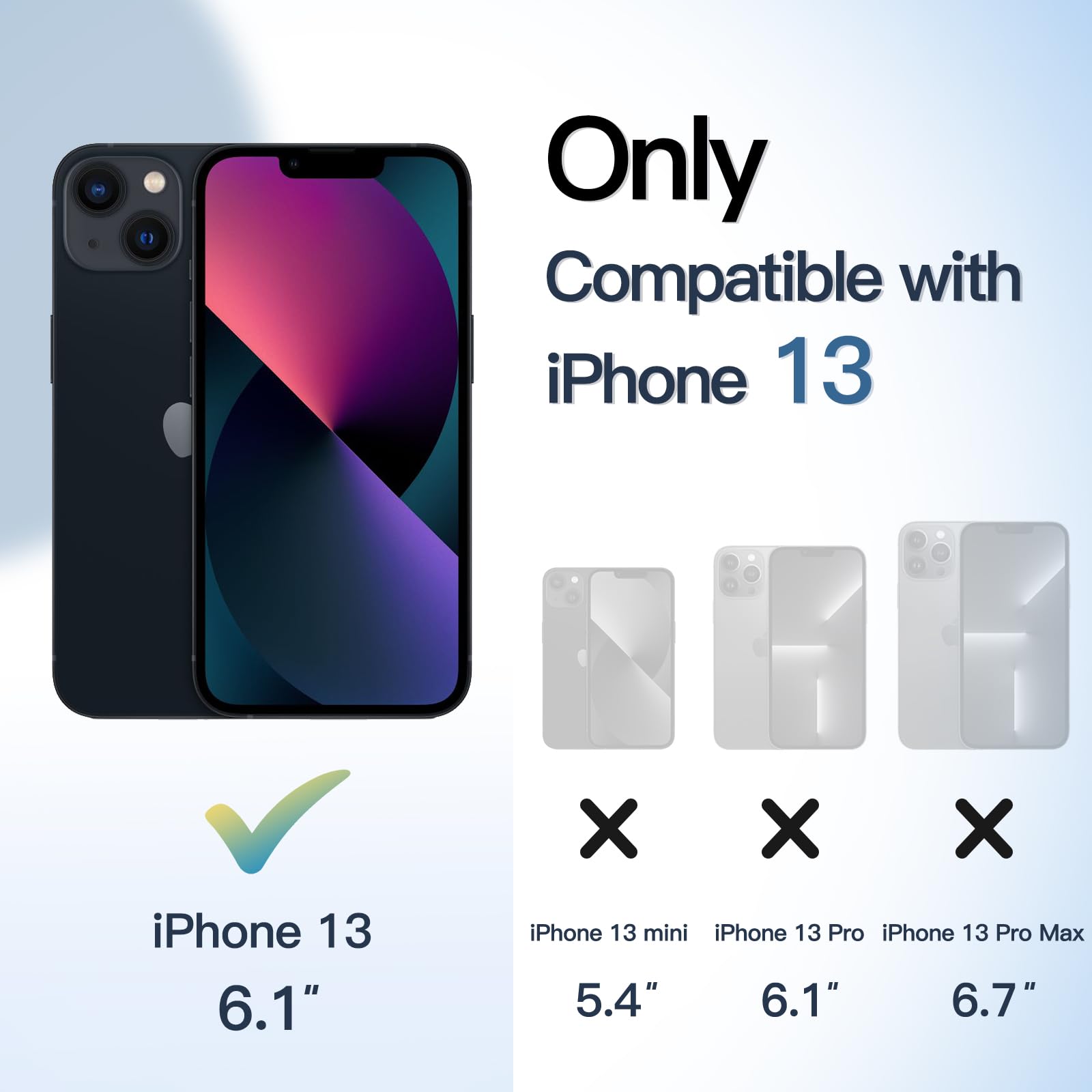 JETech Funda para iPhone 13 6.1 Pulgadas, Carcasa Antigolpes, Marco de TPU Mate Color Sólido, Anti-Arañazos Respaldo Transparente (Negro)