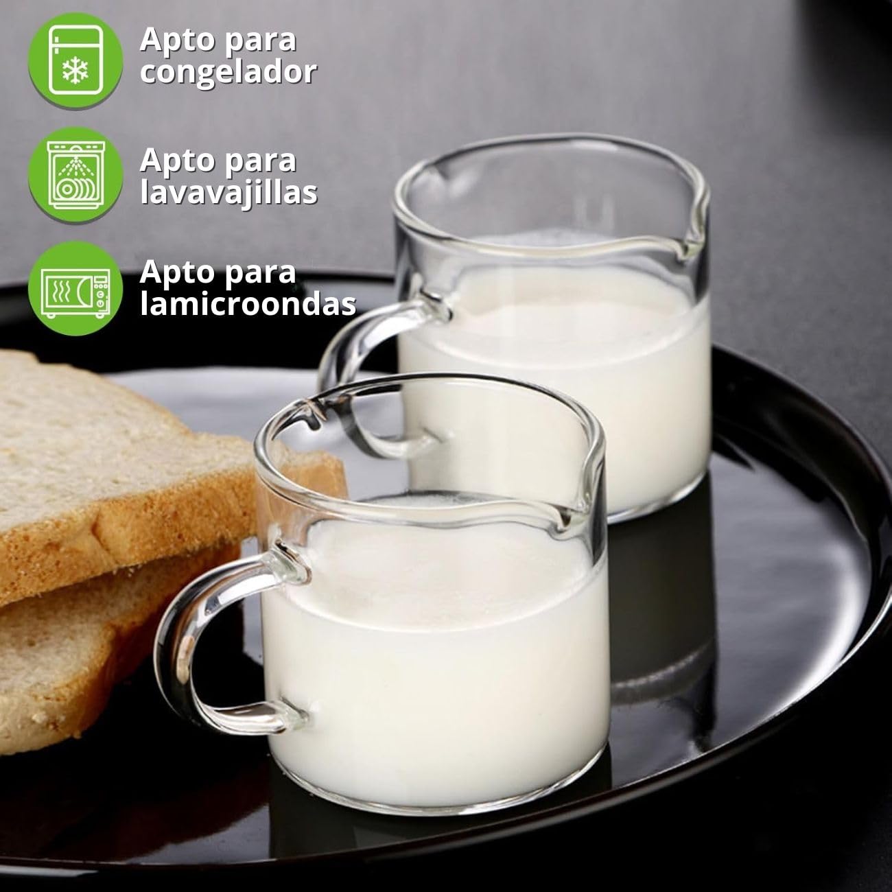 Juego de Tazas de Café U Chef Vidrio Transparente de Doble Boquilla 4 Onzas