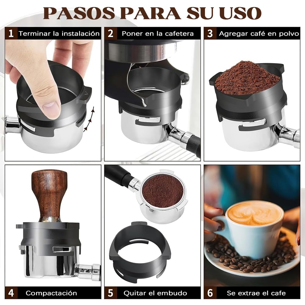 Embudo Dosificador para Cafeteras Breville Aluminio 54 mm Resistente y Fácil de Limpiar