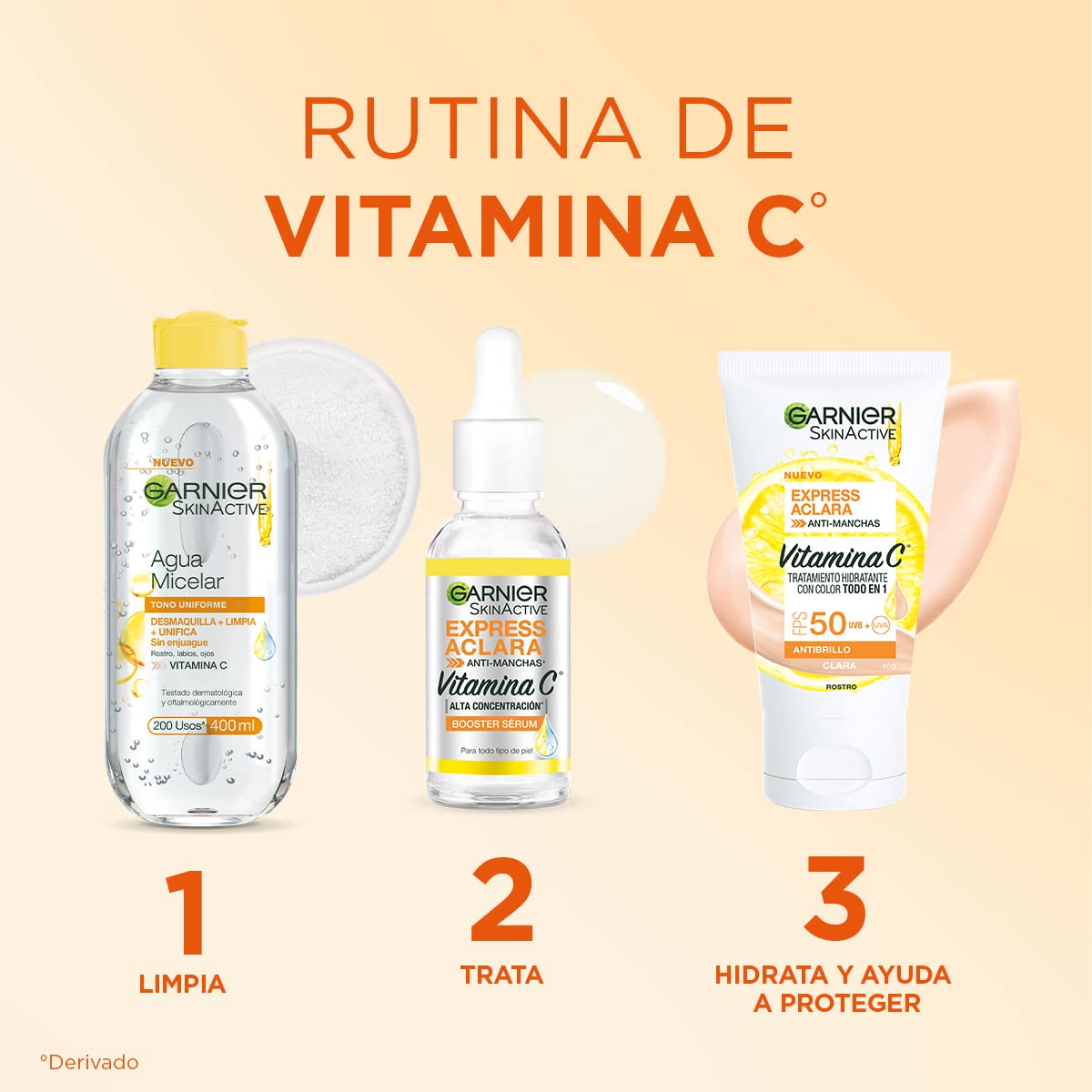 Garnier Skin Active Kit Express Aclara: Sérum, Todo en 1 Tono Claro y Micelar