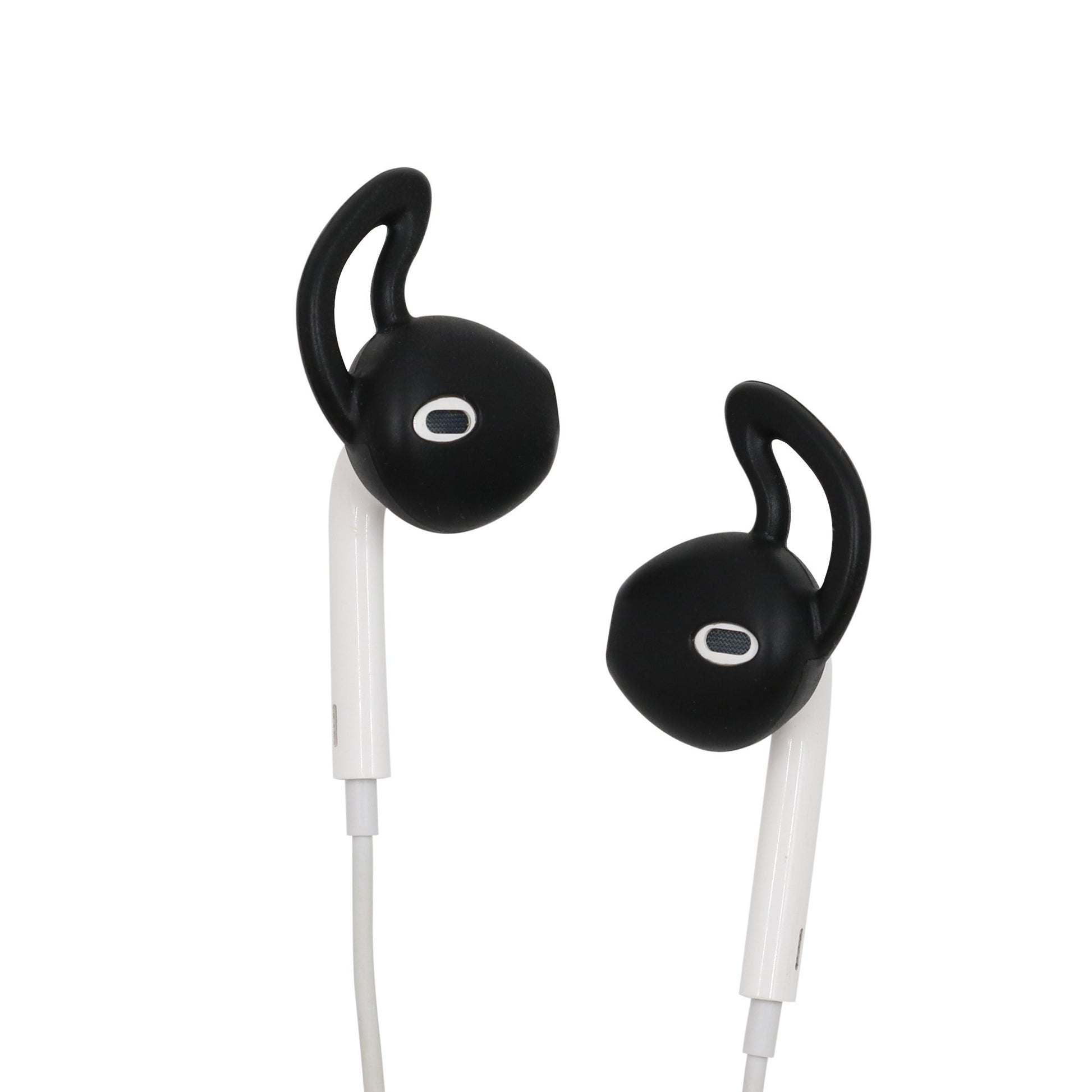 ALXCD Ear Gel for iPhone Earpods, Ear Buds Tips, 4 Pair Anti-slip Soft Silicone Replacement Earbud Tips for Earphone of iPhone7 SE 6s iPhone 6s Plus 5s [Sport](Black/White)