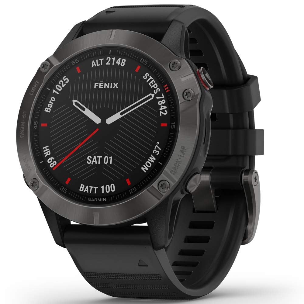 Garmin 010-02158-10 Fenix Monitor Garmin Fénix 6 Zafiro Negro, color Negro, pack of/paquete de 1
