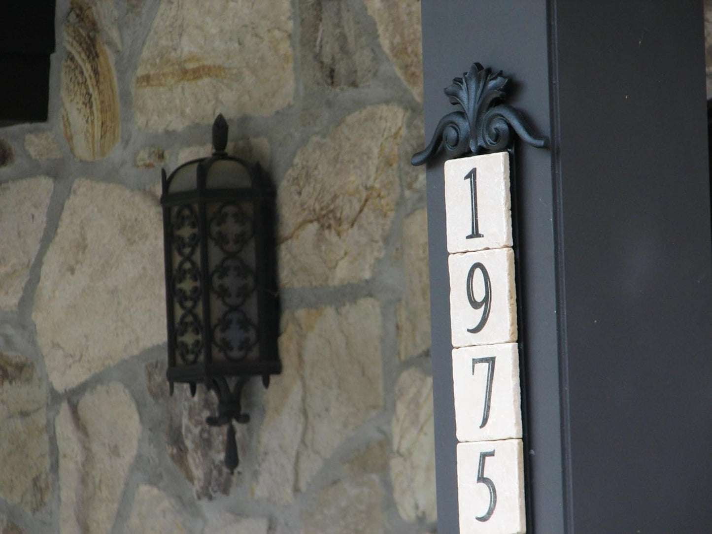NACH AZ-CLASSIC House Address Number Tiles - #2, Marble/Beige, 4 x 4"