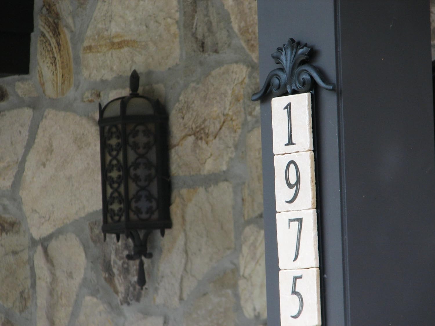 NACH AZ-CLASSIC House Address Number Tiles - #2, Marble/Beige, 4 x 4"