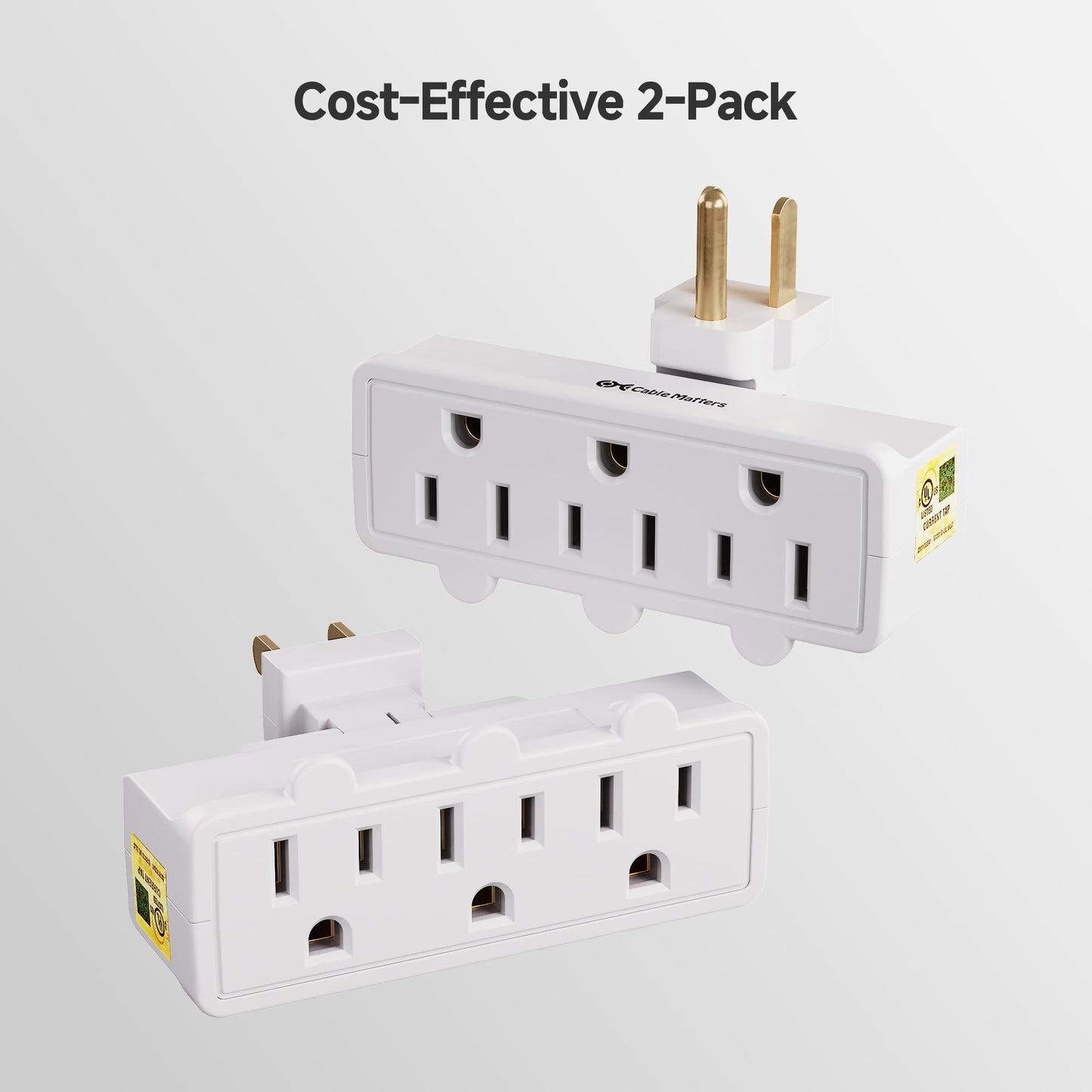 Cable Matters - Juego de 2 salidas de pared giratorios de 180 grados con 3 salidas