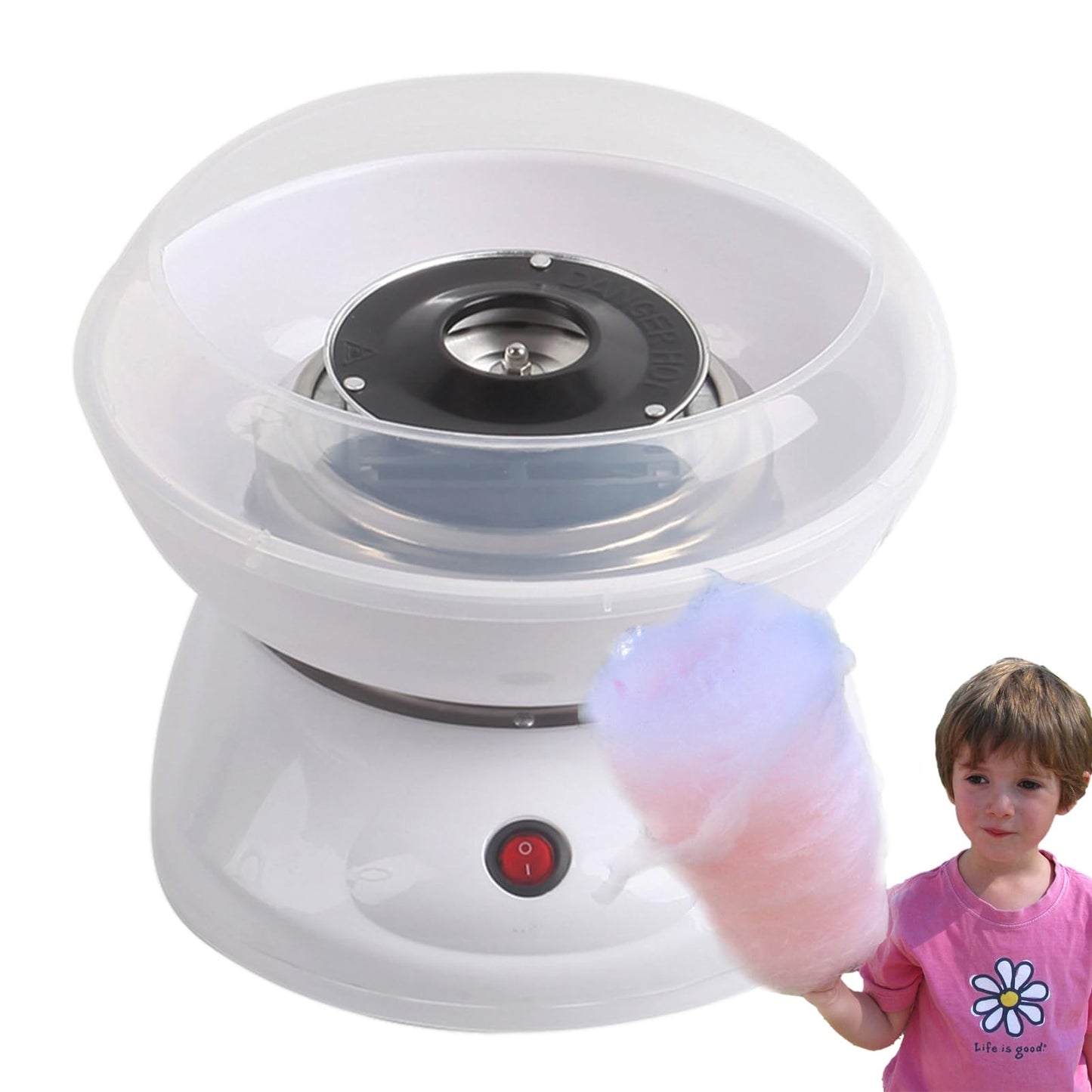 HIXIP Máquina de algodón de azúcar para niños - Máquina eléctrica para Hacer algodón de azúcar - Fácil de Usar y Limpiar con Placa Prueba de Salpicaduras de Calidad alimentaria, máquina Retro