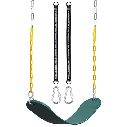 DECORLIFE - Kits de repuesto de asiento oscilante – Cadenas recubiertas resistentes para niños y adultos, soporta 350 libras, juegos de columpios totalmente ensamblados para exteriores con correas de