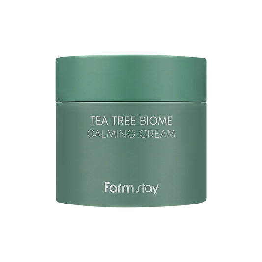 Farm Stay FARMSTAY Tea Tree Biome Calming Cream - Daily Face Moisturizer, Korean Skin Care, Calming and Hydrating Cream for Dry, Sensitive Skin, Tea Tree Face Cream, Wrinkle Improvement, 2.70 Fl. Oz / 80ml