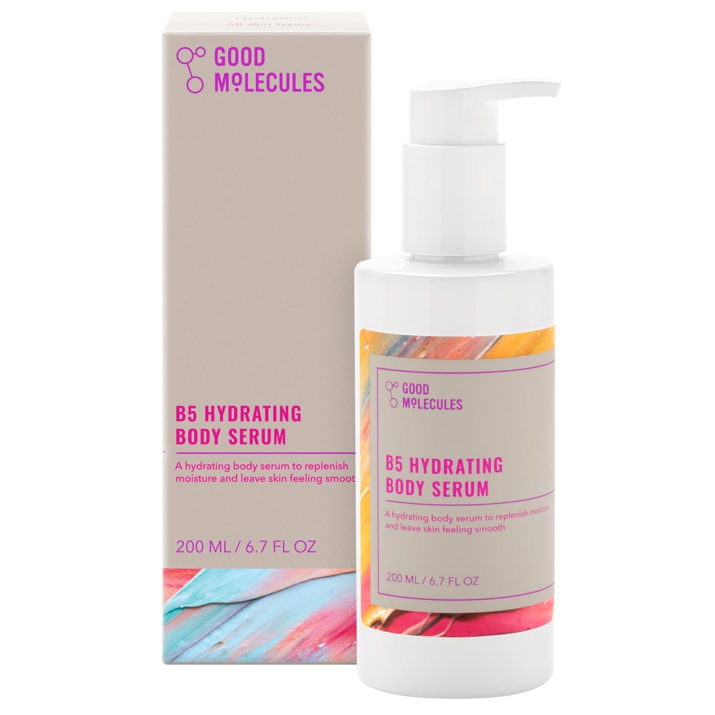 Good Molecules B5 Hydrating Body Serum 200ml/6.7oz - Moisturizing Serum with B5 Panthenol, Polygutamic Acid, and Beta Glucan - Hydrating, Soothing, Anti-aging Moisturizer, Skin Care for Body