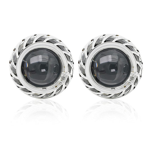 Lente de Proyector Bixenón YUFANYA Blanco y Rojo con Cubiertas para Retrofit de Motocicleta