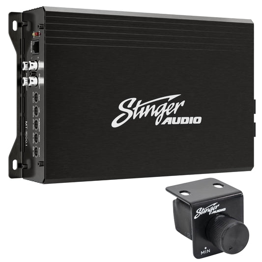 Amplificador de Audio Monobloque Stinger Negro con Control Remoto de Graves para Coche