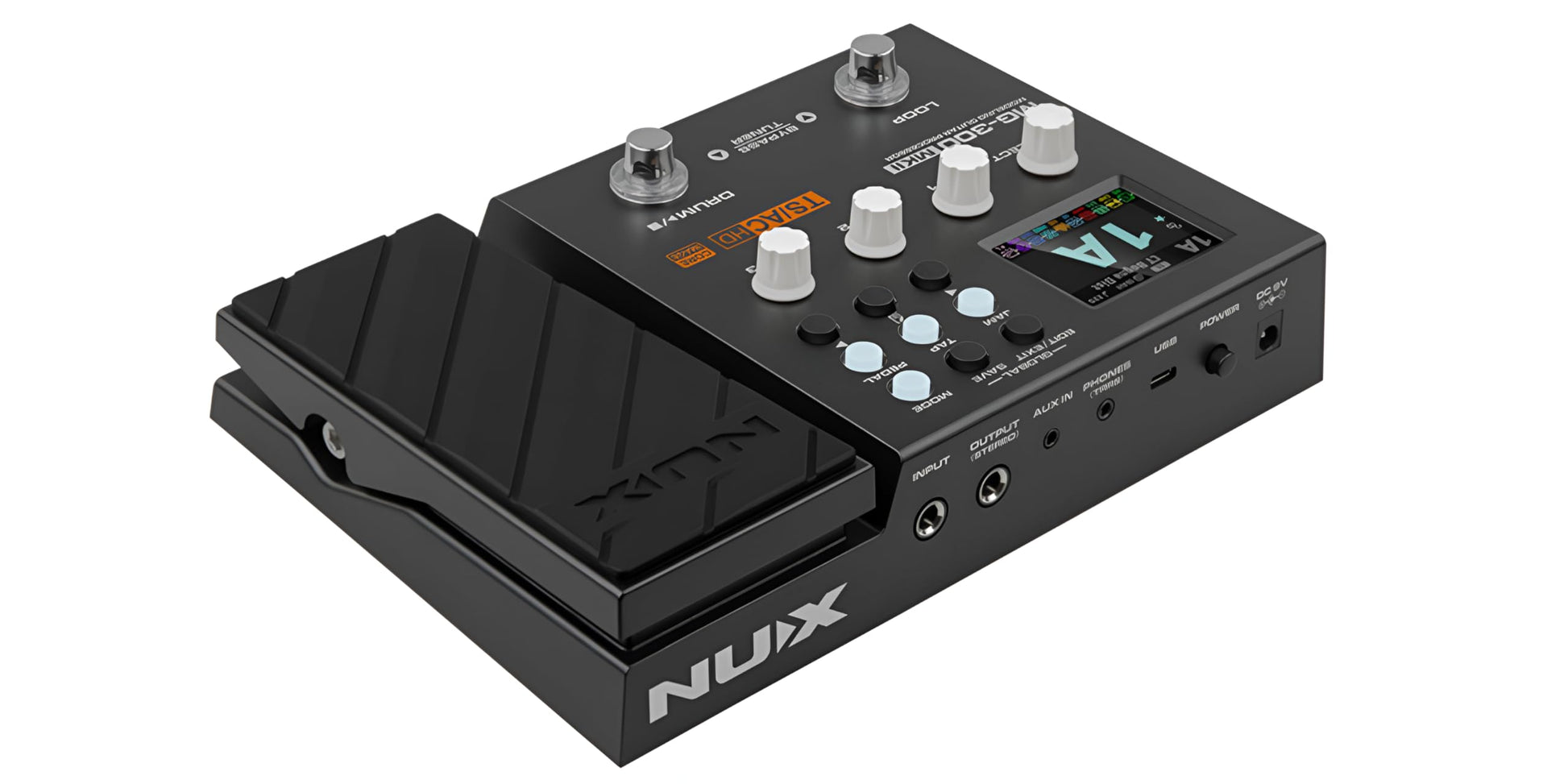 Pedal Multiefectos NUX MG-300 MKII Negro con Soporte IR y Tonos Personalizables