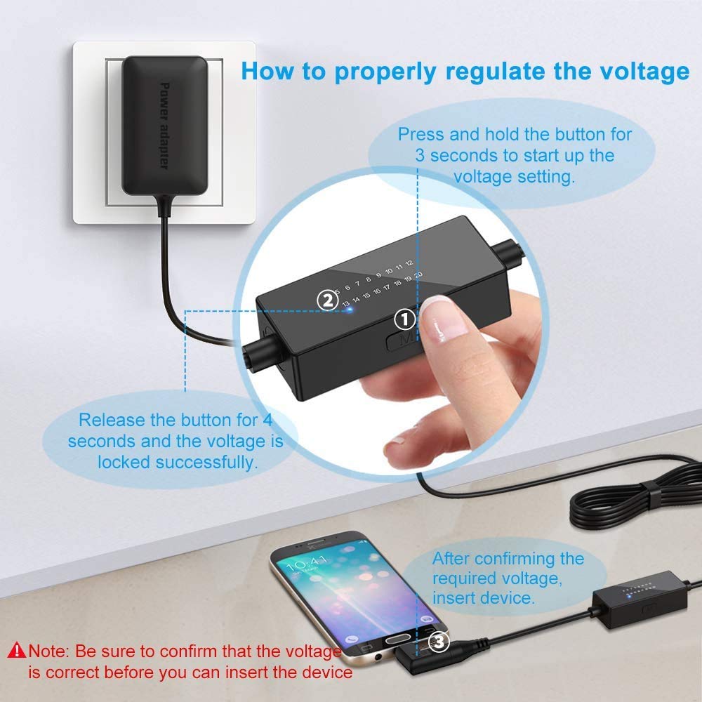 BENSN 24W AC/DC Adaptador de Corriente Alterna Universal 5~17V Eliminador Regulado, Cable de Alimentación del Cargador para Ventilador de Escritorio, Tiras de LED, Cámara de CCTV