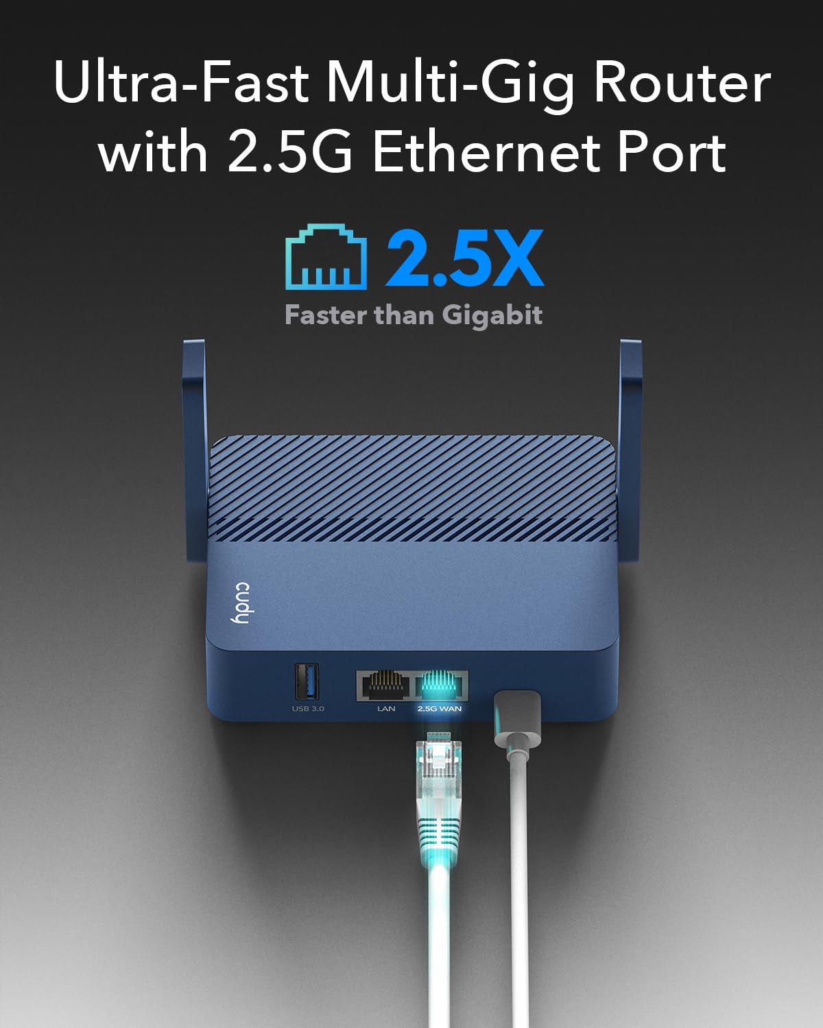 Cudy TR3000 - Enrutador de viaje inalámbrico de 2,5 Gb de tamaño de bolsillo Wi-Fi | OpenVPN, Wireguard, conexión a la página de inicio de sesión Wi-Fi pública y hotel, RV